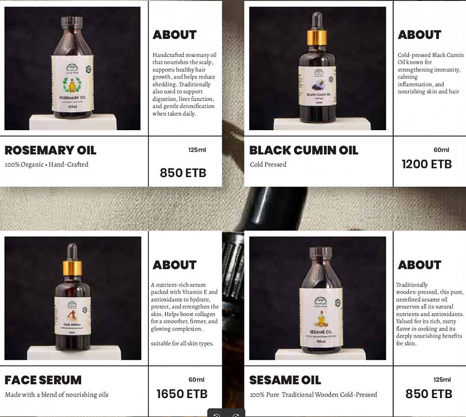 Oils / Huiles : Rosemary Oil, Black Cumin Oil, Face Serum, Sesame Oil